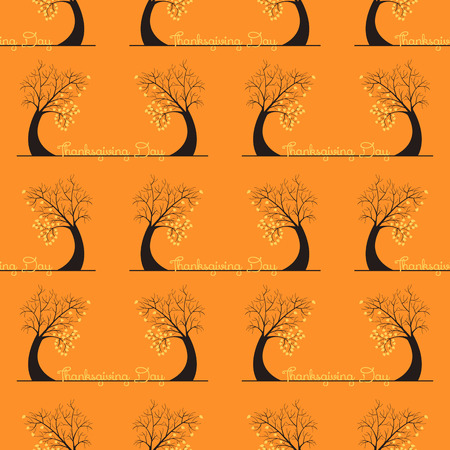 seamless pattern of thanksgiving day with autumn treeのイラスト素材