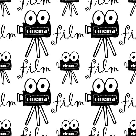 seamless pattern with camerasのイラスト素材