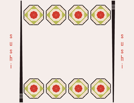 abstract background with  sushi  in the form of diamondのイラスト素材