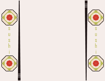 abstract background with  sushi  in the form of diamondのイラスト素材