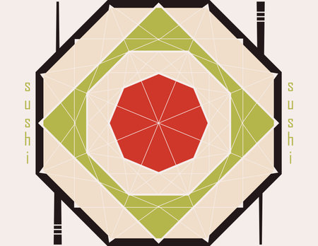 abstract background with  sushi  in the form of diamond