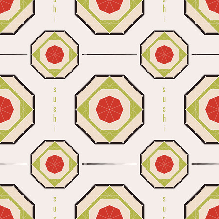 seamless pattern  with  sushi  in the form of diamondのイラスト素材