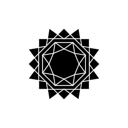 abstract black isolated  sun on the white background.のイラスト素材