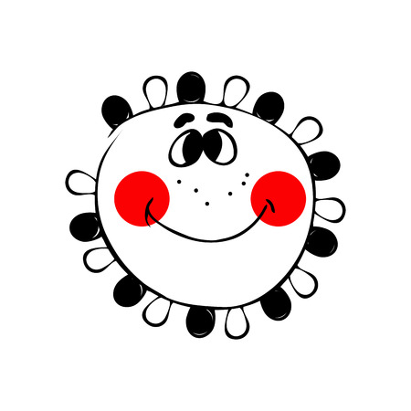 abstract smiling sun on the white background.のイラスト素材