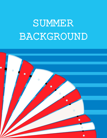 summer background with  umbrella  sea or ocean. flat.のイラスト素材