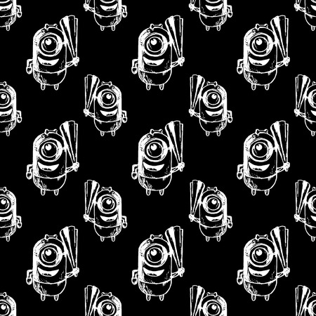 seamless pattern with many minions.のイラスト素材