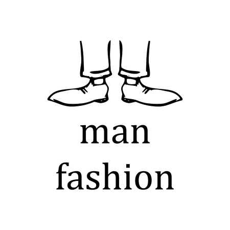 Men's feet in shoes on a white backgroundのイラスト素材