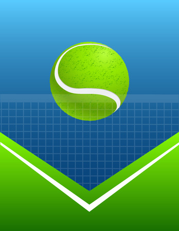 blue and green abstract tennis background with ball. vectorのイラスト素材