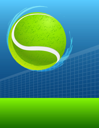 blue and green abstract tennis background with ball. vectorのイラスト素材