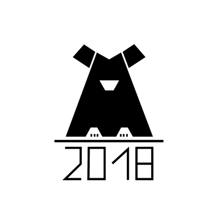 Abstract dog as symbol 2018 year.のイラスト素材