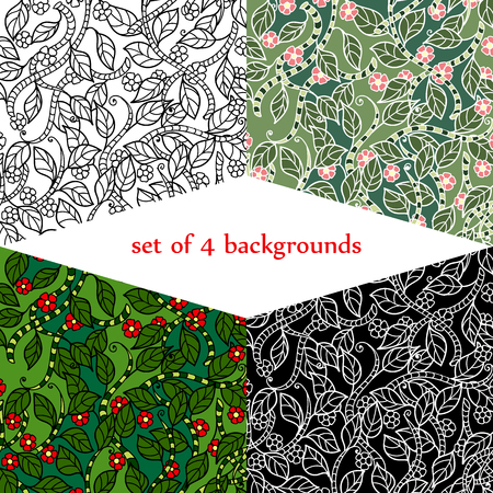 set of backgrounds with Jungle. vectorのイラスト素材