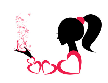 Profile of a girl or a woman. vectorのイラスト素材
