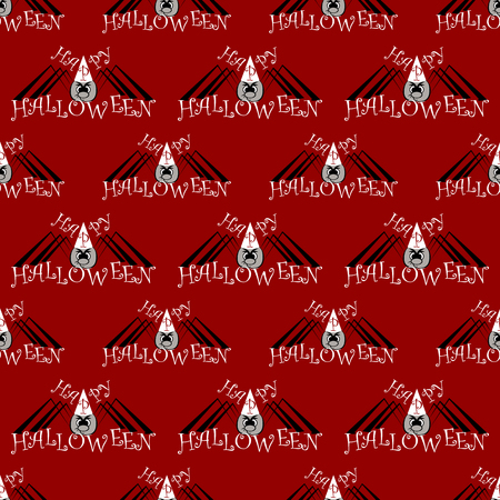 Pattern with a spider on Halloween. vectorのイラスト素材