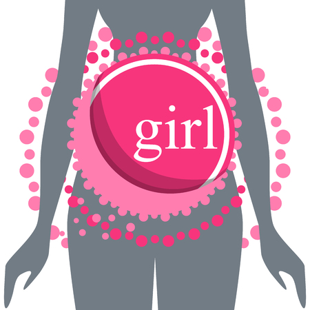 gray silhouette of pregnant women. girl vectorのイラスト素材