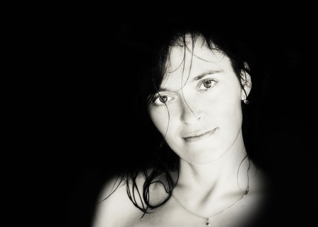 woman. portrait. black and white. photoの写真素材