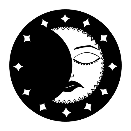 month. black and white. vectorのイラスト素材