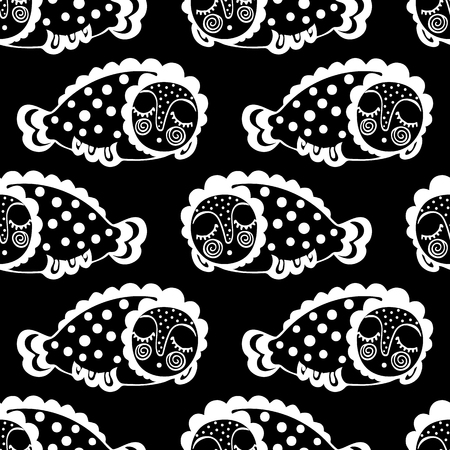 seamless pattern with dream fish. vector. marinelifeのイラスト素材