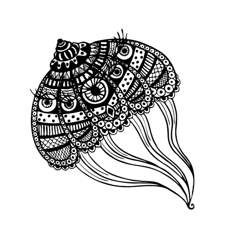 abstract large jellyfish. vector isolateのイラスト素材