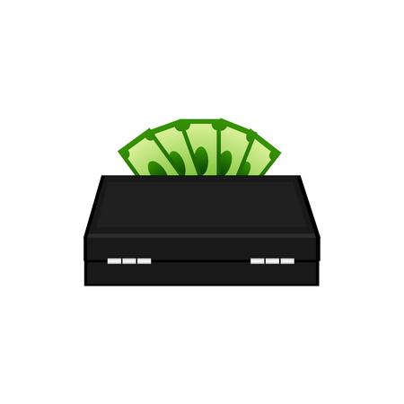 suitcase with money. isolate vector.のイラスト素材