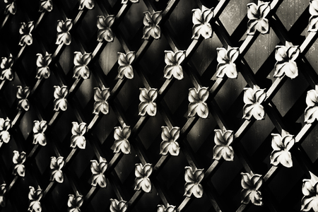 detail old beautiful metall fence. photo. abstract background. blackの写真素材