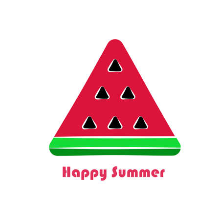 a slice of watermelon in the form of a triangular. vector. summerのイラスト素材