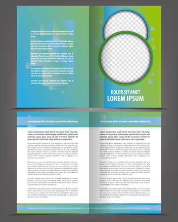 Vector empty bi-fold brochure print template designのイラスト素材