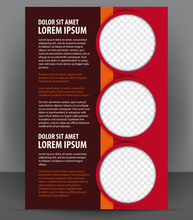 Magazine, flyer, brochure and cover layout red design template, vector Illustrationのイラスト素材