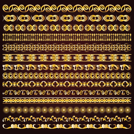Vintage vector golden borders and ornamentsのイラスト素材