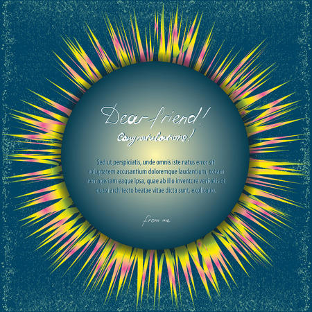 Vintage vector bright card, an invitation to a friendのイラスト素材