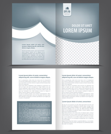Vector empty brochure print template design with gray elementsのイラスト素材