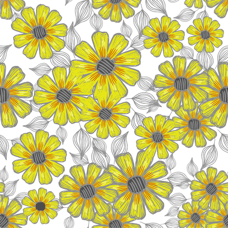 Vector seamless floral backgroundのイラスト素材