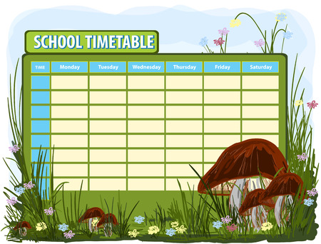 School timetable. Vector backgroundのイラスト素材