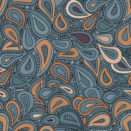 Vector seamless dark ethnic endless pattern, floral ethnical ornament, fashion fabric patternのイラスト素材