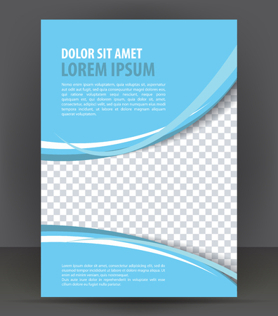 Magazine, flyer, brochure, booklet, cover layout design print template, light blue vector Illustrationのイラスト素材