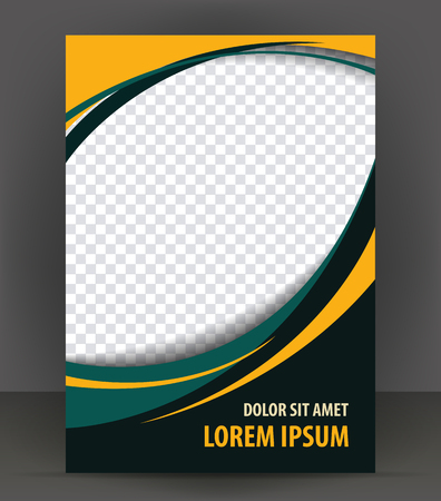 Magazine, flyer, brochure, cover, booklet layout design print template, green vector Illustrationのイラスト素材