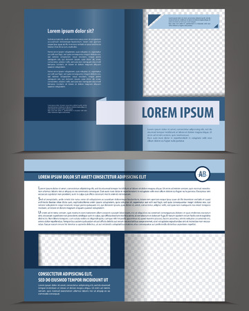 Vector empty bi-fold brochure print template designのイラスト素材