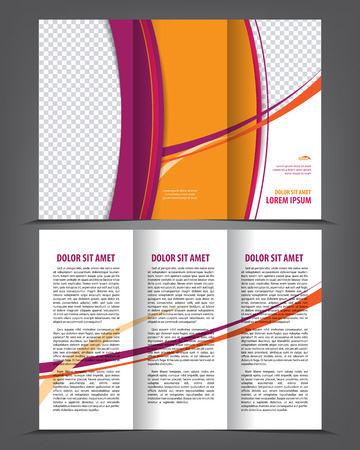 Vector empty trifold brochure print template designのイラスト素材
