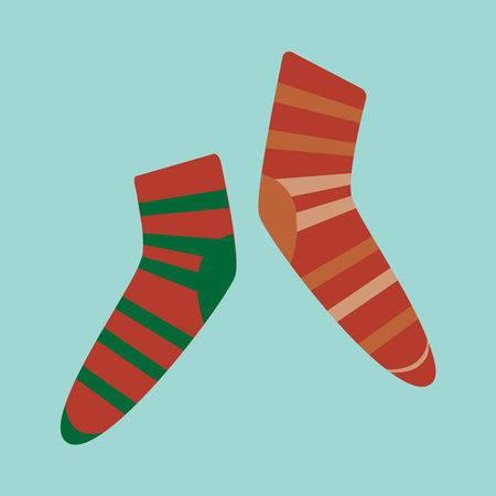 Pair Socks with colorful striped