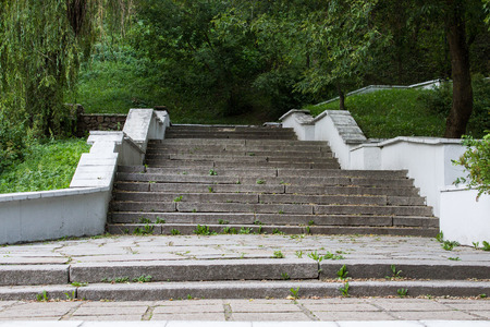 An old staircase. Horizontal. Selective focus.の写真素材