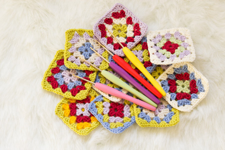 Concept of a woman's hobby. Knitting and work at home. Knitting.の写真素材