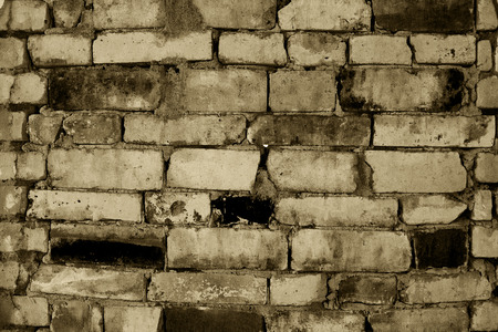 Brick wall for design. Old brick wall. Close-up.の写真素材