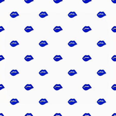 Photographic collage kiss lips of women, female lipstick, glamorous sensual lips of a girl on a white background. Seamless pattern. Trendy color of the 2020 year.の写真素材