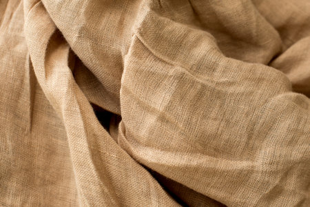 natural fabric linen texture, beige color, unbleached material for design