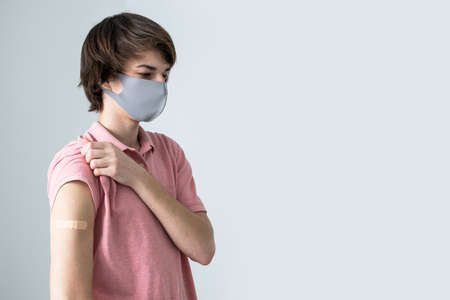 Young men vaccinatedの写真素材