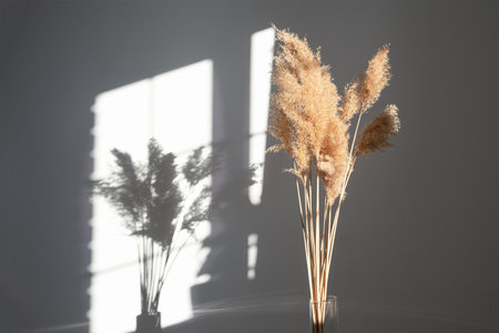 Pampas grass. Reed Plume Stem, Dried Pampas Grass, Decorative Feather Flower Arrangement for Home,...