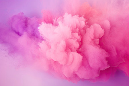 colorfull background of smoke, holy powder. mixed rainbow powder. concept of make-up, decorative cosmetics.の素材