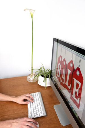 Sale Discount Promotion Deduction Woman Planning Conceptのeditorial素材