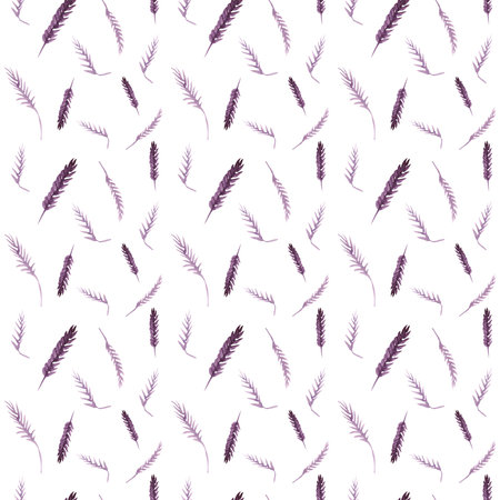 Watercolor purple flowers clipart. Floral clip art. Handmade illustration for greeting cards, wallpaper, stationery, fabric, wedding card. Flower pattern.の写真素材