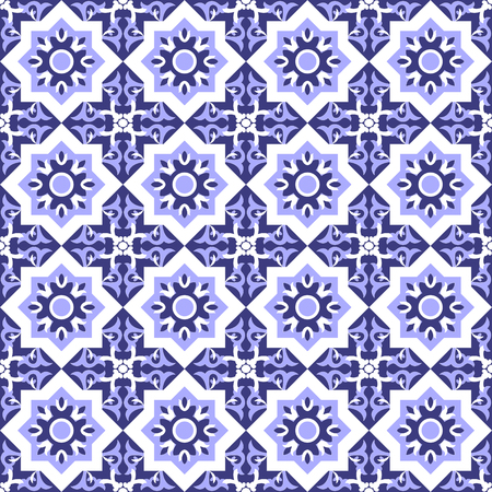Mosaic kaleidoscope tiled pattern. Abstract geometric seamless oriental background. Ornament fabric pattern vector.のイラスト素材