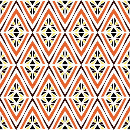 African tribal pattern vector seamless. Ethnic africa fabric print with abstract geometric rhombus. Bohemian background for boho home textile, rug, pillow, gypsy blanket, poster, wrapping paper.のイラスト素材